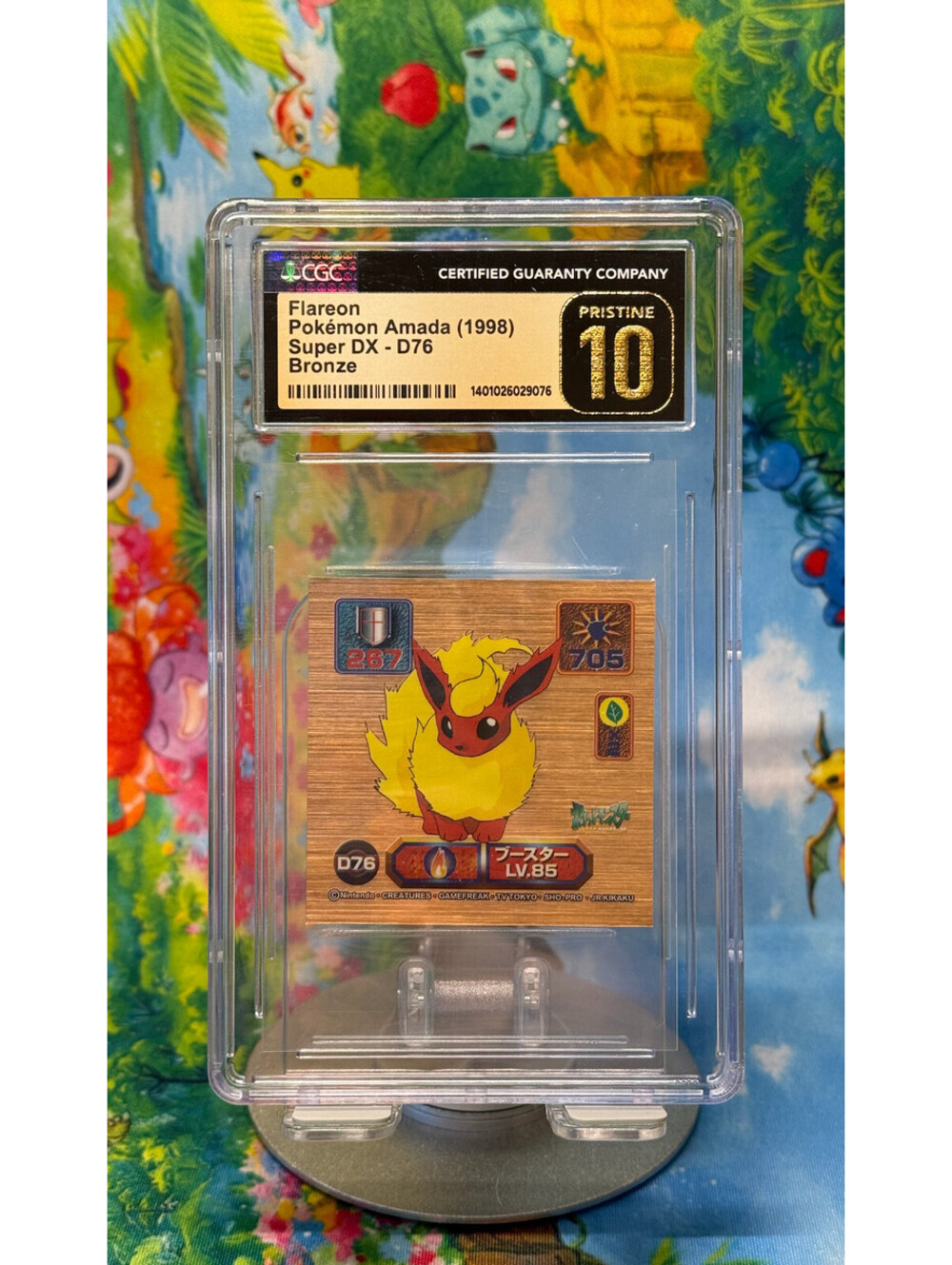 Flareon Pokémon Amada Super DX D76 1998 Japanese POP4! CGC Pristine 10